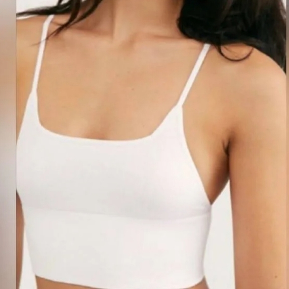 Free People Andi Square Neck Seamless Bra White MSRP $38 FP076 - Picture 4 of 13